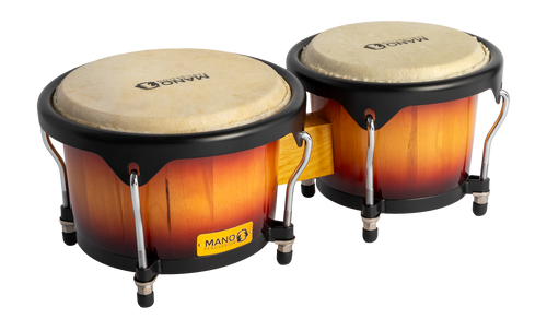 Mano Percussion MP1900NA sunburst wood bongos side view