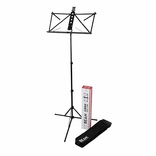 Beam aluminium music stand black with bag
