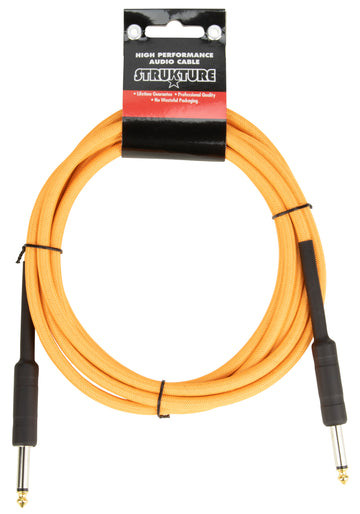 Strukture SC10NO Woven Instrument Cable 10ft - Neon Orange