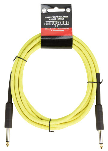 Strukture SC10NY Woven Instrument Cable 10ft - Neon Yellow
