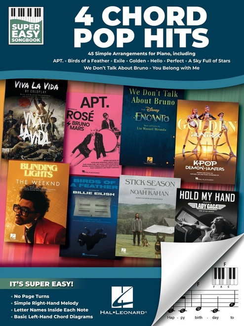 4 Chord Pop Hits Super Easy Piano Songbook by Hal Leonard
