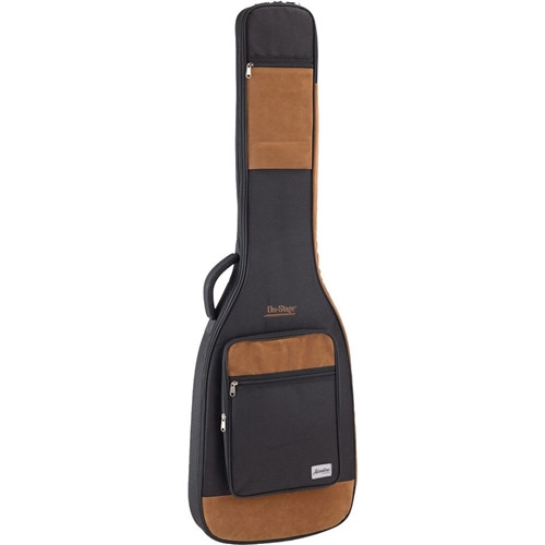 On Stage Adventure Series Electric Bass Guitar Gig Bag in Black/Brown