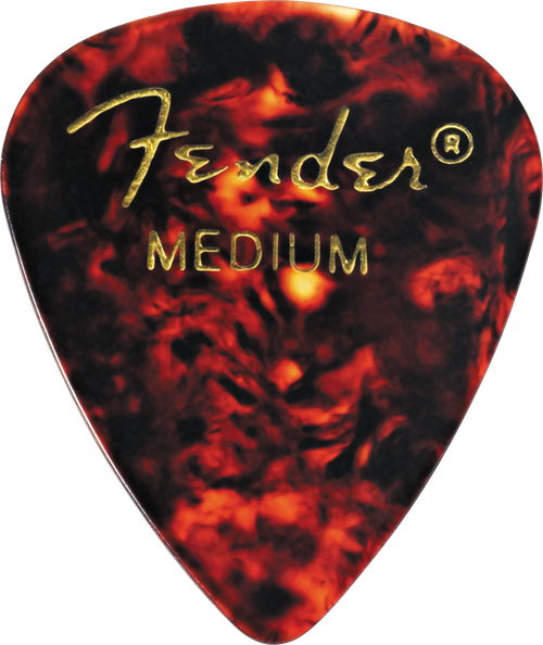 Fender Classic Celluloid Tortoise Shell 351 Shape Medium .71mm guitar picks 12 pack.