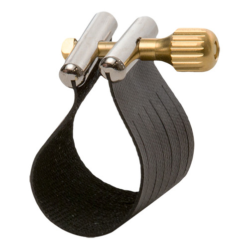 Rovner DGSS1RL "Star" Alto Sax Leather Ligature - Black Thumbnail