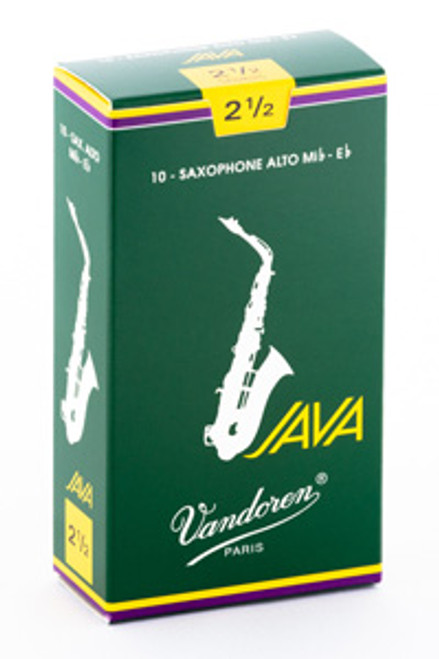 Vandoren Java Alto Saxophone Reeds - 2.5 Strength, Box of 10