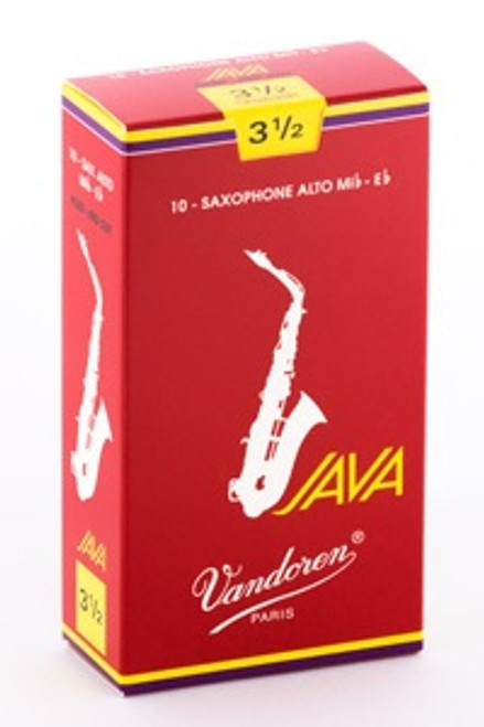 Vandoren Java Red Cut Alto Saxophone Reeds 3.5 - 10 Box