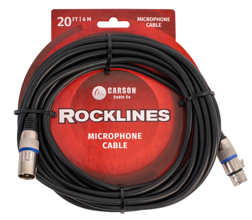 Carson Rocklines ROM20L 20 ft Microphone/Audio Cable - Black