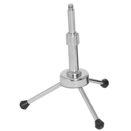 XTREME MA340 Microphone Desk Stand with folding tripod base, height adjustable 14–18 cm, black finish, and compact desktop design.