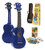 Mahalo Rainbow Series Soprano Ukulele Learn 2 Play Pack - Blue