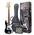 Sx SB2SK34B 3/4 size Bass Guitar & Amp Pack - Black