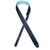 Padded 2.0″ Upholstery Leather Guitar Strap - Black & Aqua