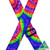 Multi-Coloured Tie Dye Rag Guitar Strap - Rainbow