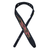 Colonial Leather flame embroidered suede guitar strap in black, 2.5 inch wide with adjustable fit and comfortable suede backing. Made in Australia.