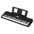 Yamaha PSR-E383 61-key keyboard front view on white background with music stand