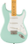 Squier Classic Vibe ‘50s Stratocaster HT in Surf Green featuring Alnico single-coil pickups, hardtail bridge, tinted maple neck, and nickel hardware.