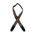 Colonial Leather Jacquard Rag Guitar Strap RSJ-05 in brown, featuring woven jacquard fabric on 50mm webbing, double suede backing, genuine leather ends, and adjustable slide hardware.