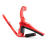 Kyser Quick-Change acoustic guitar capo in Lipstick Red finish with spring-loaded trigger mechanism.