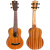 Flight NUS500 solid top soprano ukulele front & back view on white background