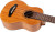 Flight NUS500 soprano ukulele angled view showing rosewood fingerboard and laser rosette