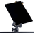 Hercules DG307B TabGrab tablet and phone holder mounted to a microphone stand.
