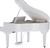Roland GP-9 flagship luxury digital grand piano in polished white with opening grand lid and Piano Reality Concert technology.