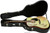 MBT black wooden dreadnought acoustic guitar hard case with chrome hardware, suitable for standard acoustic guitars and Takamine GD30 Series 12-string guitars.