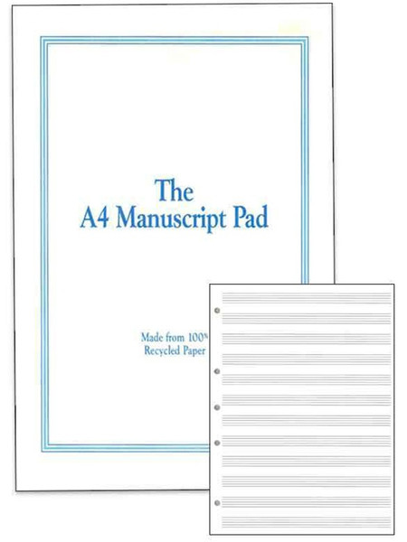 Manuscript Pad | Recycled Paper A4 50 pp | 12 Stave