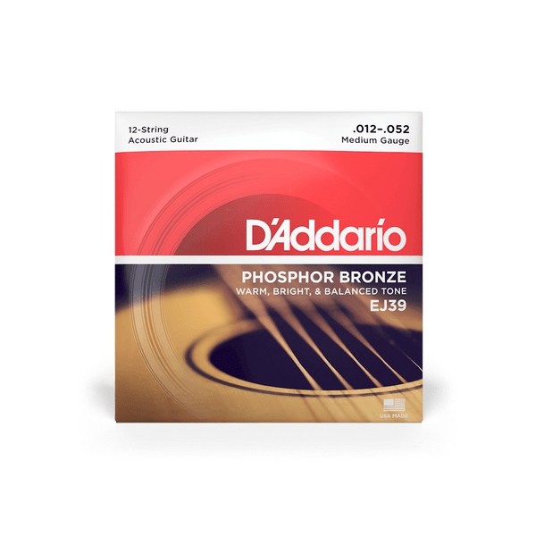 D'Addario EJ39 Medium 12-String Acoustic Guitar Strings 12-52