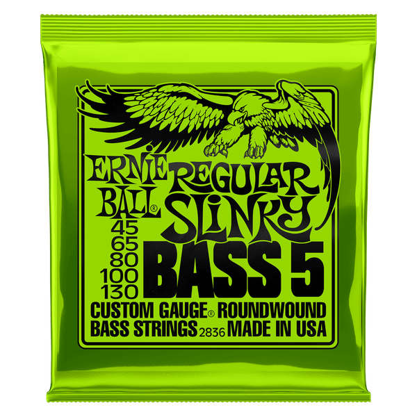 Regular Slinky Nickel Wound 5-String Electric Bass Strings 45-130 Gauge
