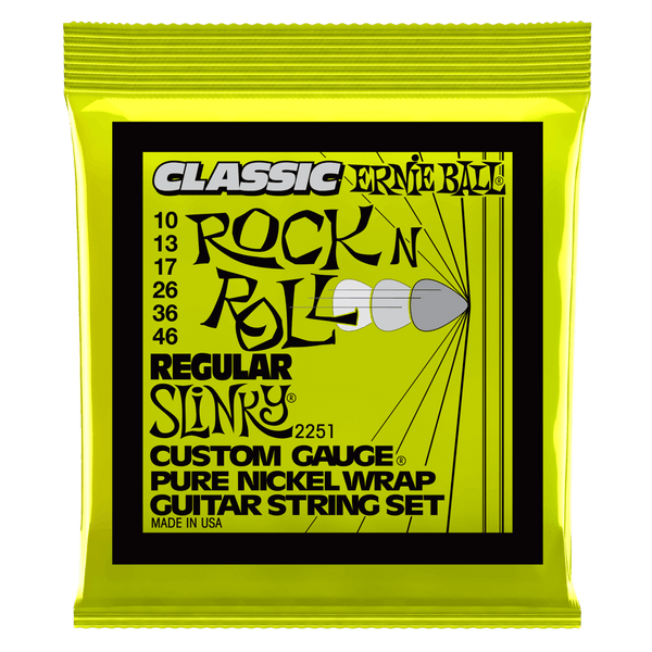 Regular Slinky Classic Rock n Roll Pure Nickel Wrap Electric Guitar Strings 10-46 Gauge