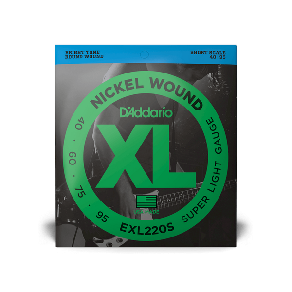 D'Addario EXL220S Nickel Wound Bass Guitar Strings Super Light 40-95 Short Scale