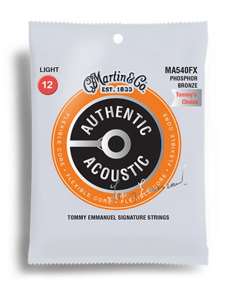 Martin MA540FX Authentic Acoustic Guitar Strings "Tommy's Choice" Phosphor Bronze Light 12-54