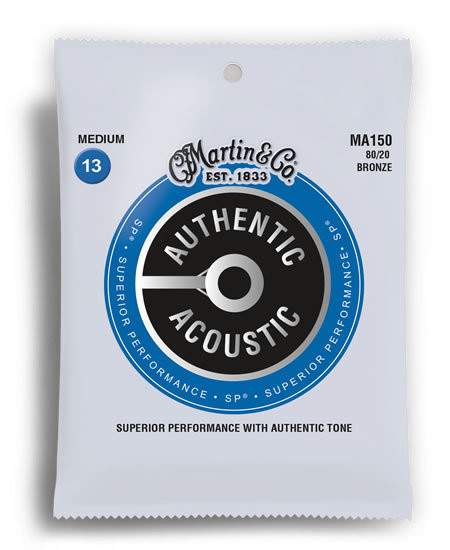 Martin MA150 Authentic Acoustic Guitar Strings 80/20 Medium 13-56