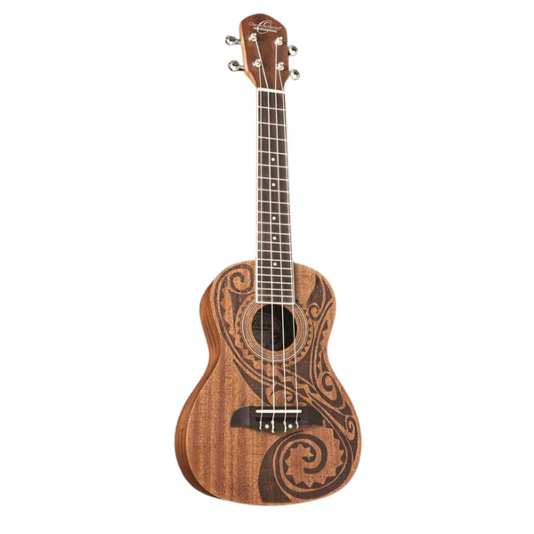 Oscar Schmidt OU2TAT-A-U Concert Ukulele Hawaiian Tattoo - Mahogany