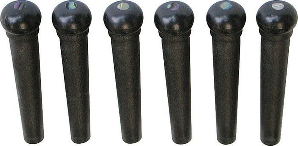 BRIDGE PIN SET TUSQ BLACK WITH ABALONE D Graph Tech