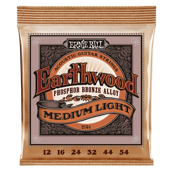 Earthwood Medium Light Phosphor Bronze Acoustic Guitar Strings - 12-54 Gauge