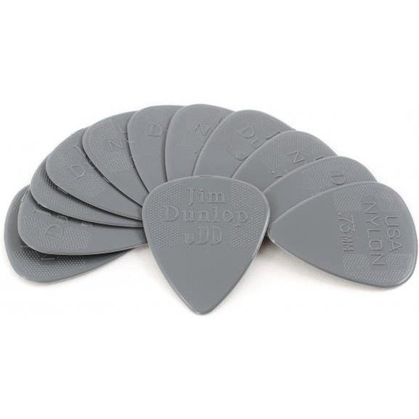 Nylon Guitar Pick Pack - 0.46mm - 12 x Grey Dunlop