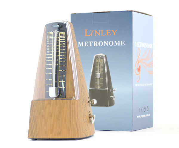 METRONOME PYRAMID WITH BELL LIGHT TEAK Linley