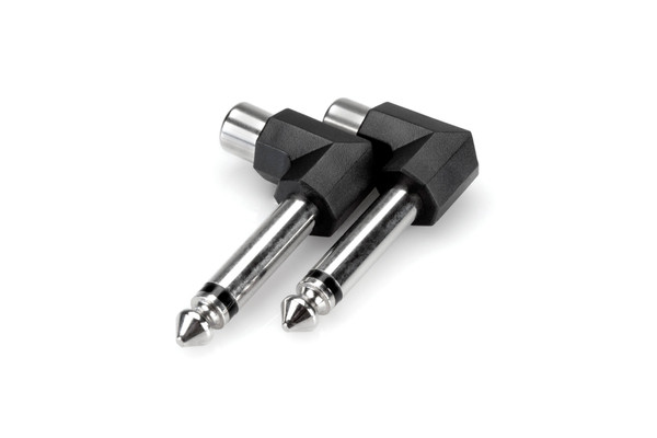 Right-angle Adapters RCA to 1/4 in TS 2pc