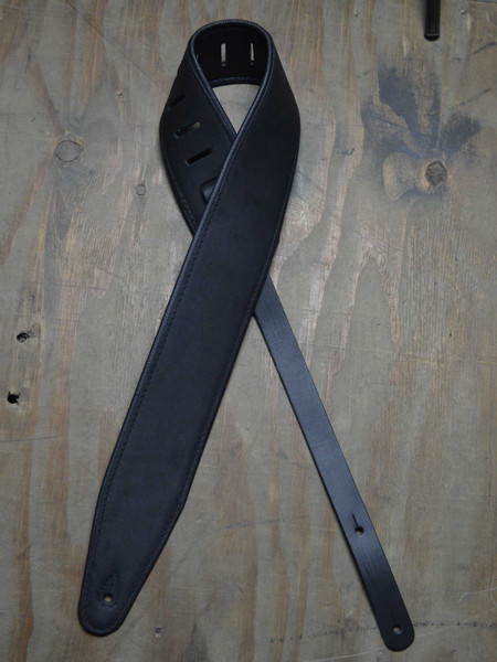 Colonial Leather Padded Guitar Strap - Black
