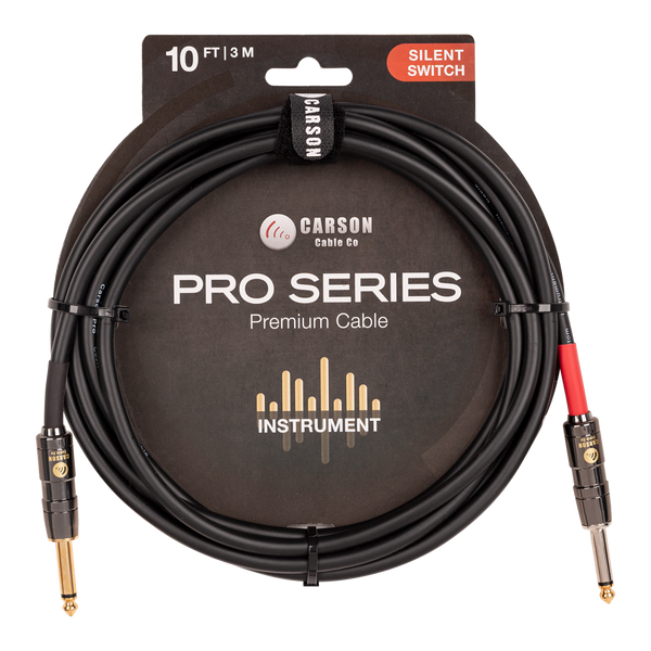 Carson CSW10SS Silent Switch Pro Series Instrument Cable - 10ft