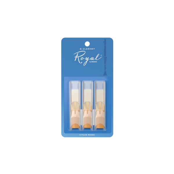 Rico Royal Bb Clarient Reeds 2.5 Strength - 3 Pack