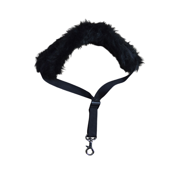 Colonial Leather Faux Fur Saxophone Strap – Black Mottle
