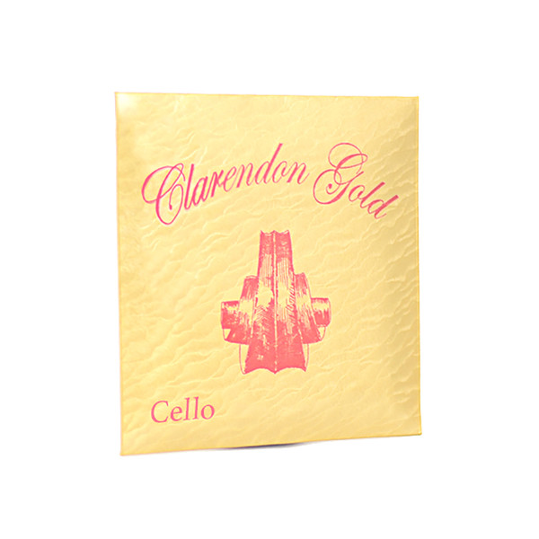 Clarendon Gold A string for 4/4 size cello with multi-steel core and chrome winding for clear tone and reliable student performance.