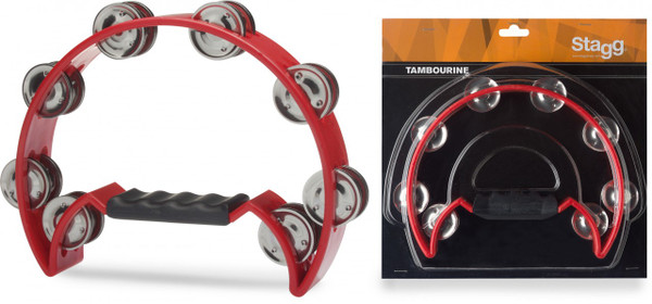Stagg Tambourine Cutaway 16 Jingle - Red