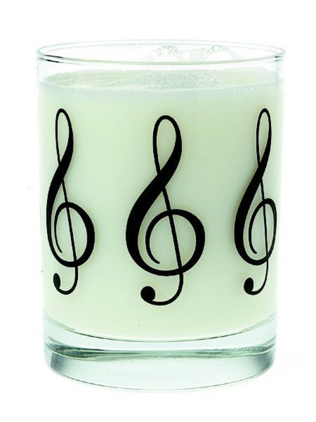 Glass Tumbler with Black Treble Clef Imprint