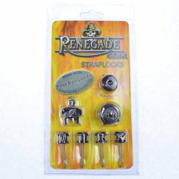 Renegade Gloss Black Guitar Strap Locks