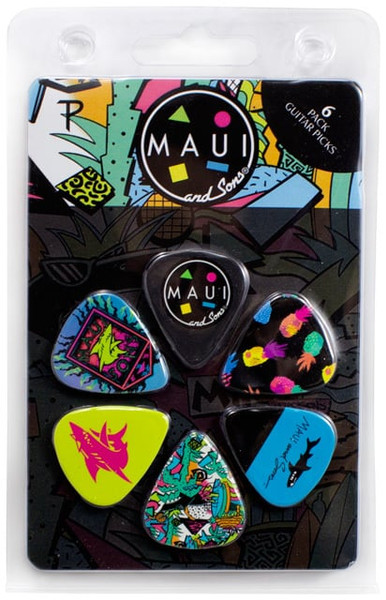 Perris 6-Pack Maui & Sons Variety Licensed Guitar Picks Pack Variety Licensed Guitar Picks Pack