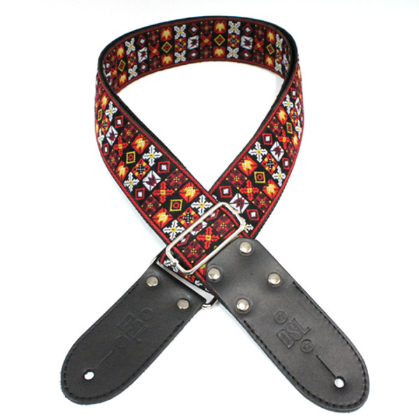 Jacquard Weaving FIRE Guitar Strap DSL STRAPS