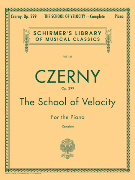 Hal Leonard SCHOOL OF VELOCITY, OP. 299 (COMPLETE) Schirmer Library of Classics Volume 161 50253140